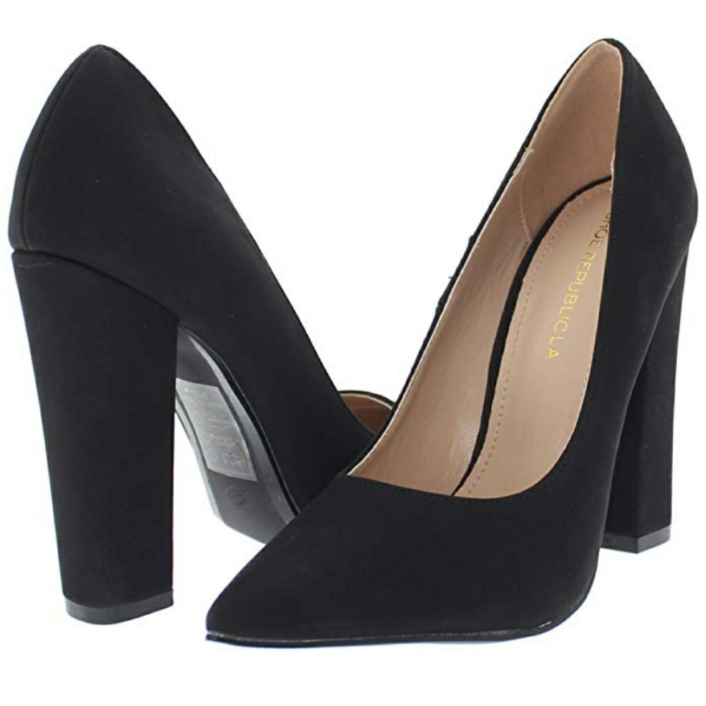 Amazon - Black Pointy Toe Pump With Block Heel